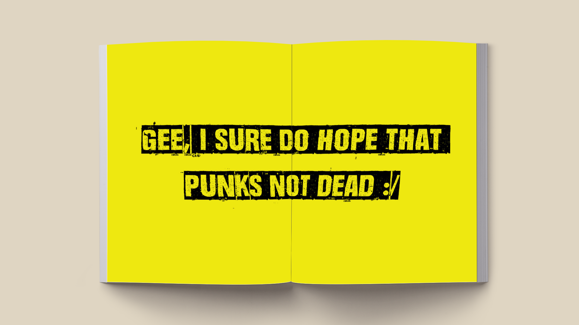 Punk Wont Die; Spread Mockup Variation
